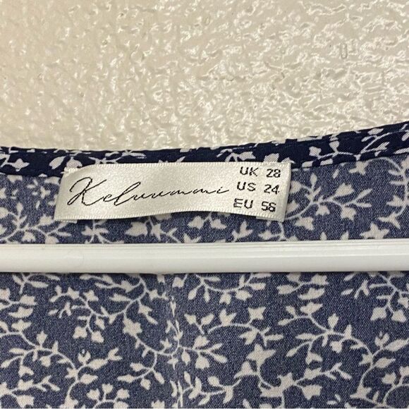 Keluummi micro Floral Maxi Wrap Dress Empire Waist flutter ruffle v neck plus 24 - Picture 13 of 14